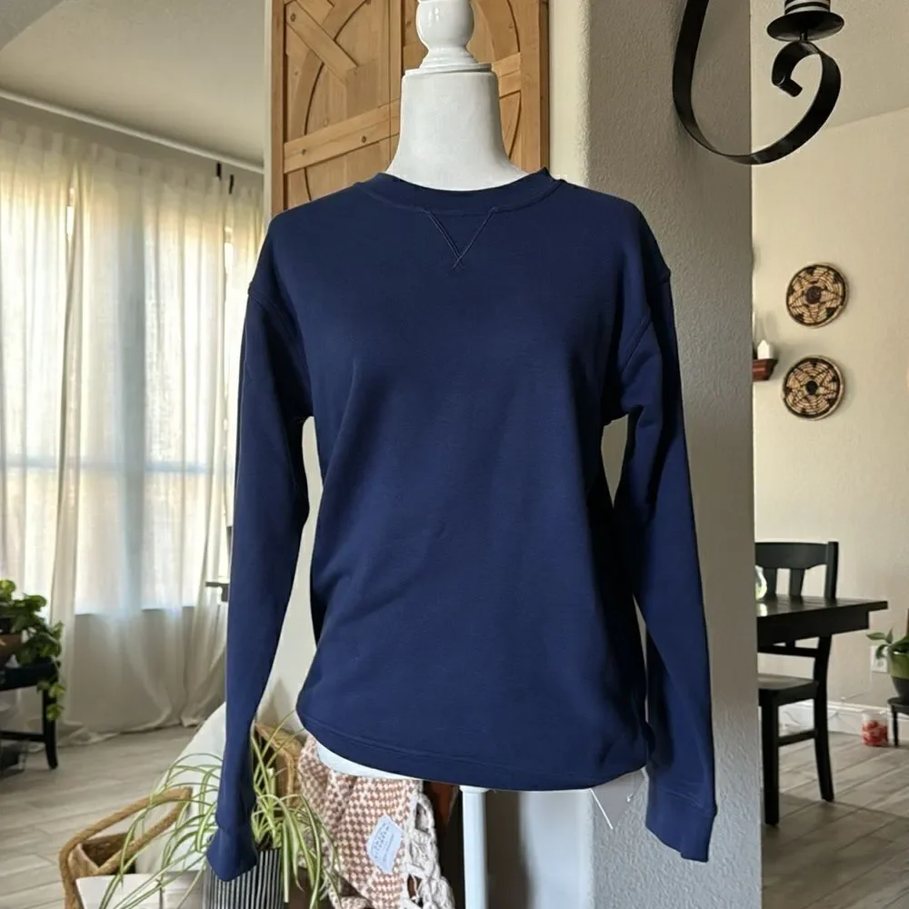NWT Lululemon All Yours Crew Neck Sweatshirt Navy Blue Relaxed Hip Length Casual